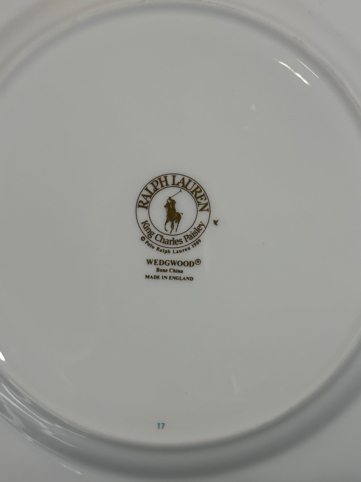 Vintage 1989 Ralph Lauren “King Charles Paisley” by Wedgwood | Bone China Dinner Plates | Set of 6 |