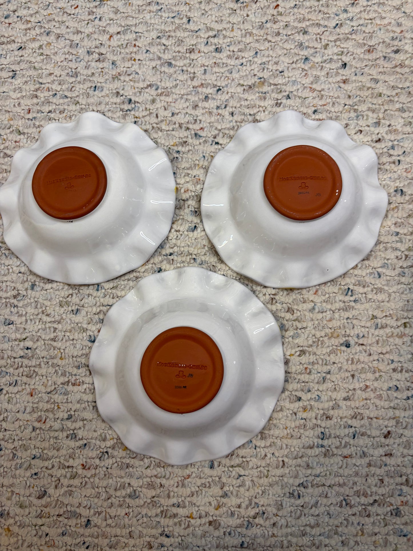Mackenzie-Childs Aalsmeer fluted bowls set of 3!