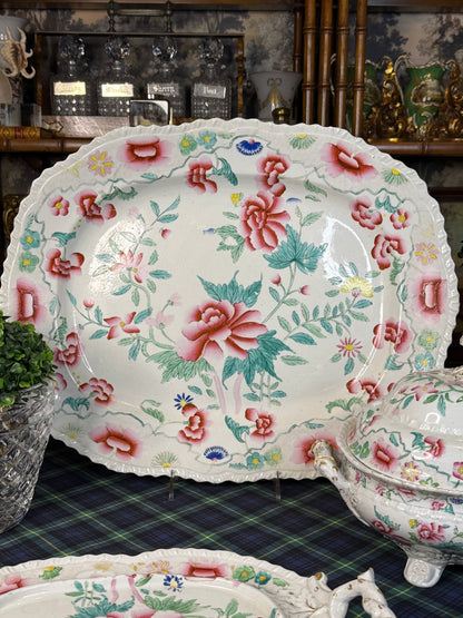 Antique Hicks & Meigh Stone China 6-Piece Tureen & Platter Serving Set | English Staffordshire | Circa 1820