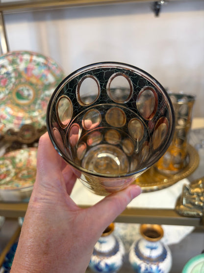 Lovely Culver Pisa gold and green highballs set of 6!