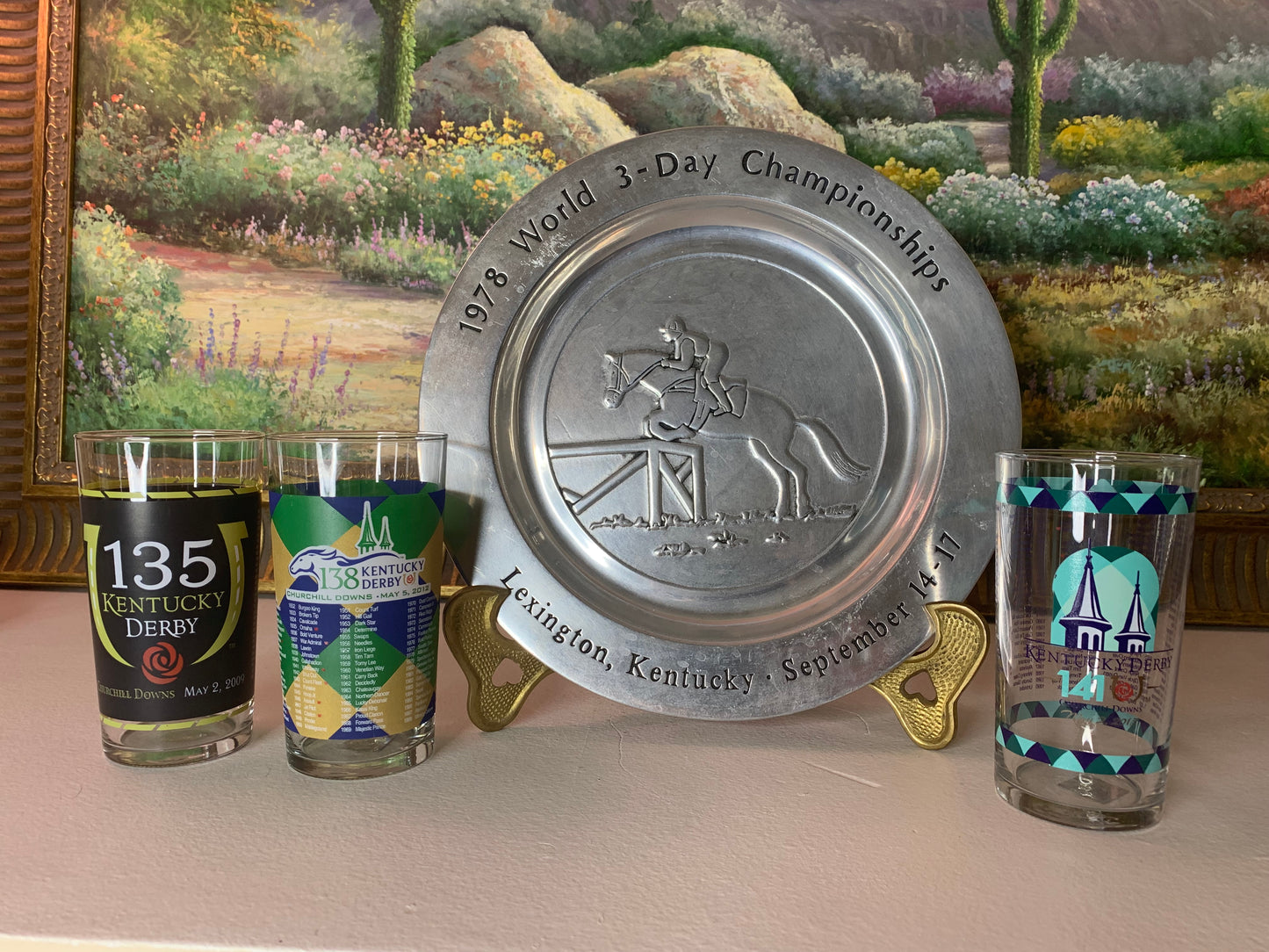 Kentucky Derby glasses set of 3 - Excellent condition!