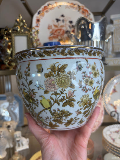 Lovely mini fish bowl style planter with birds and florals!