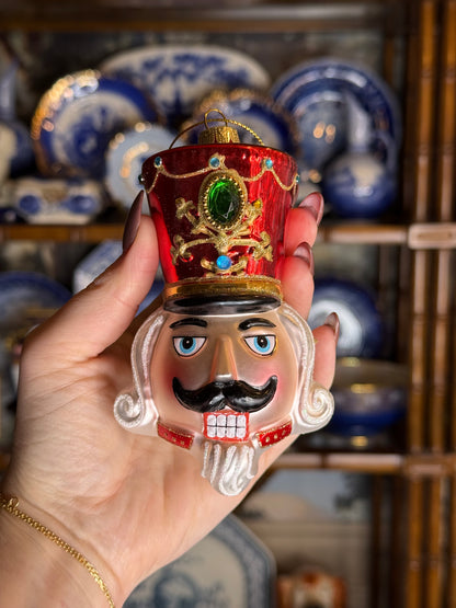 Kurt S. Adler – 4.5" Glass Nutcracker  Head Ornament | Style 2