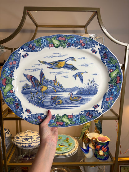 Beautiful duck transferware platter!