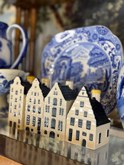 Vintage KLM Bols Delft Blue House Bottles | Set of 4 | #33, #35, #37 & #53