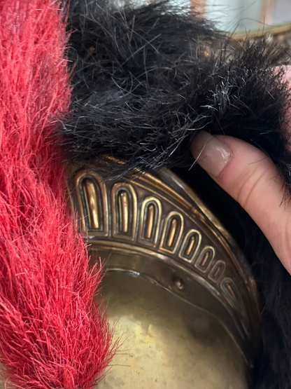 Striking 19th-Century French Sapeurs-Pompiers Ceremonial Helmet — Digny Fire Brigade — Original Horsehair Plume
