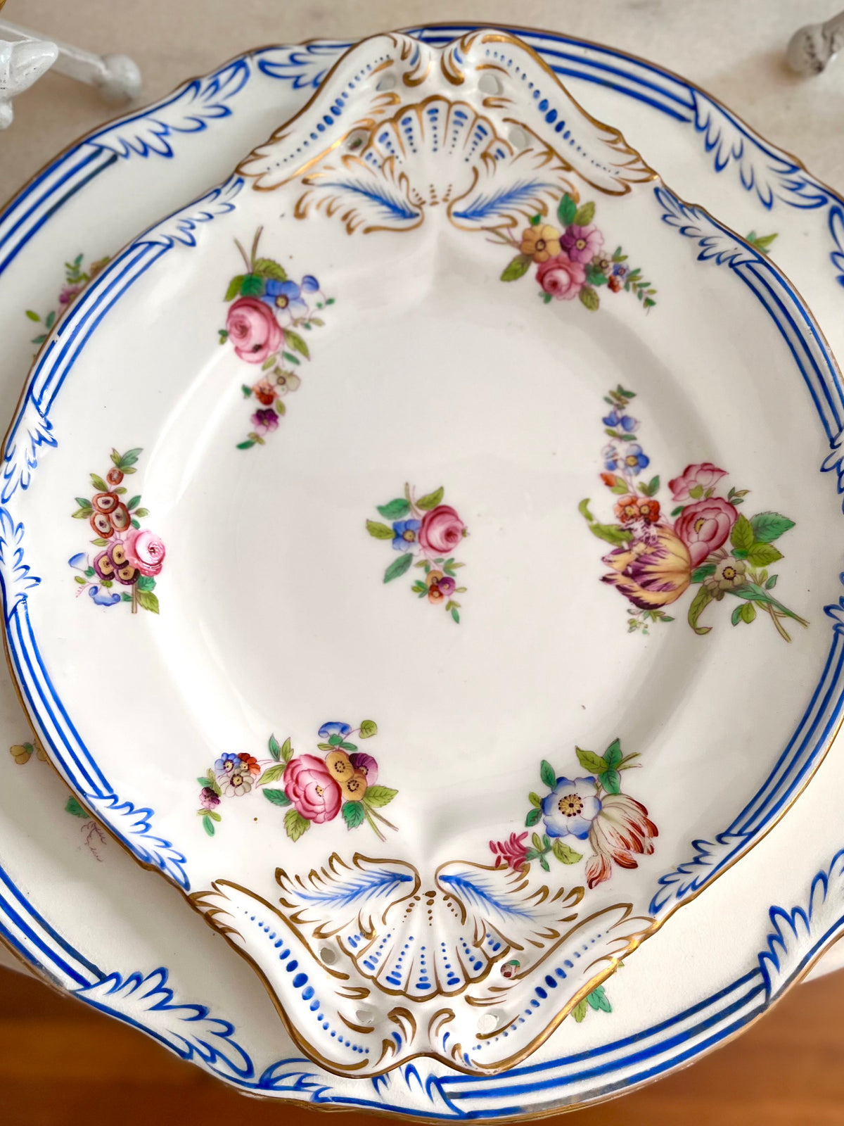 Live 09/20 Beautiful Antique French Old Paris Porcelain Five-Piece Sauce Tureen & Plate Set, c.1830–1850