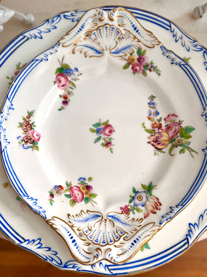 Live 09/20 Beautiful Antique French Old Paris Porcelain Five-Piece Sauce Tureen & Plate Set, c.1830–1850