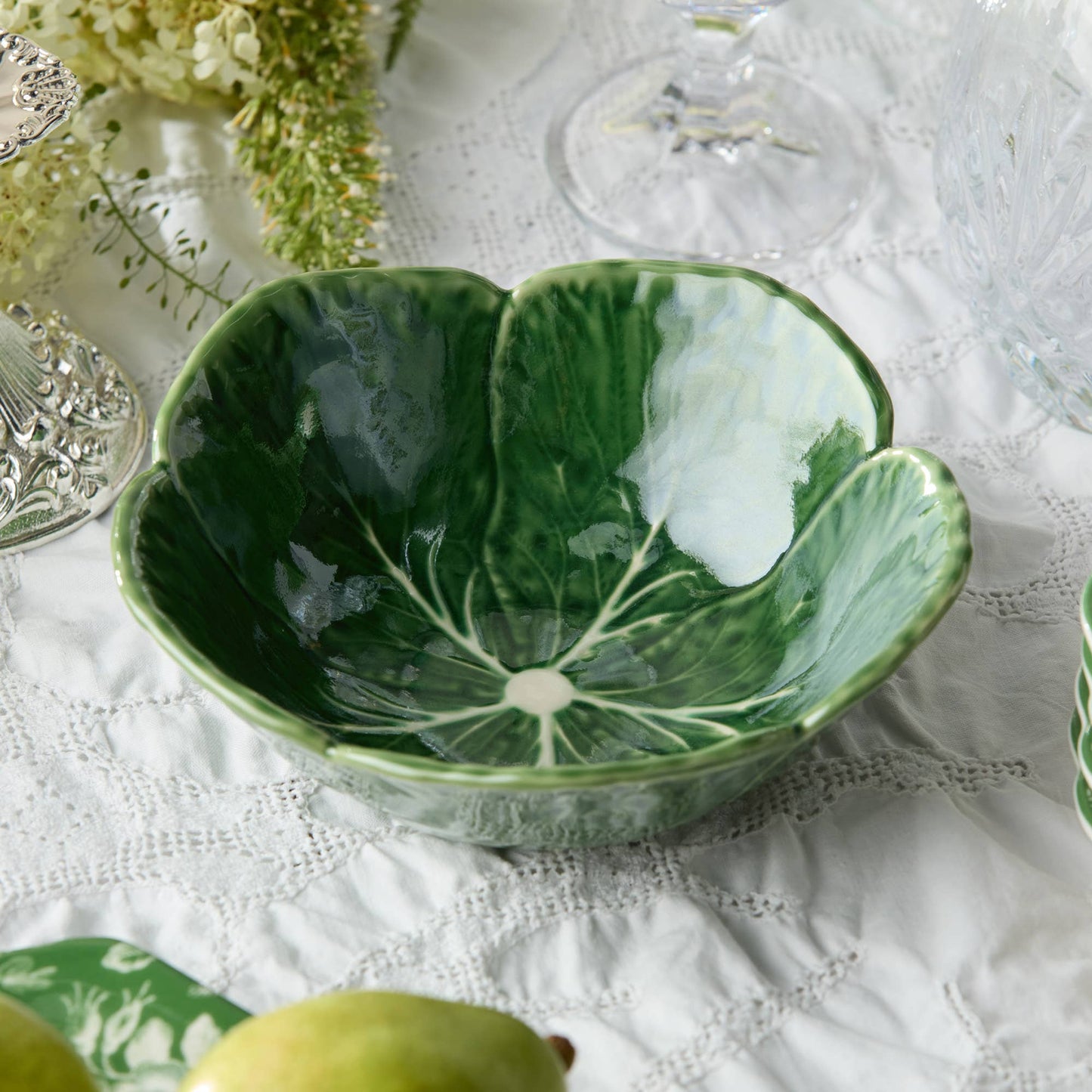 Green Cabbage Ceramic Cereal Bowl | 7x7x2.5 | 16 oz