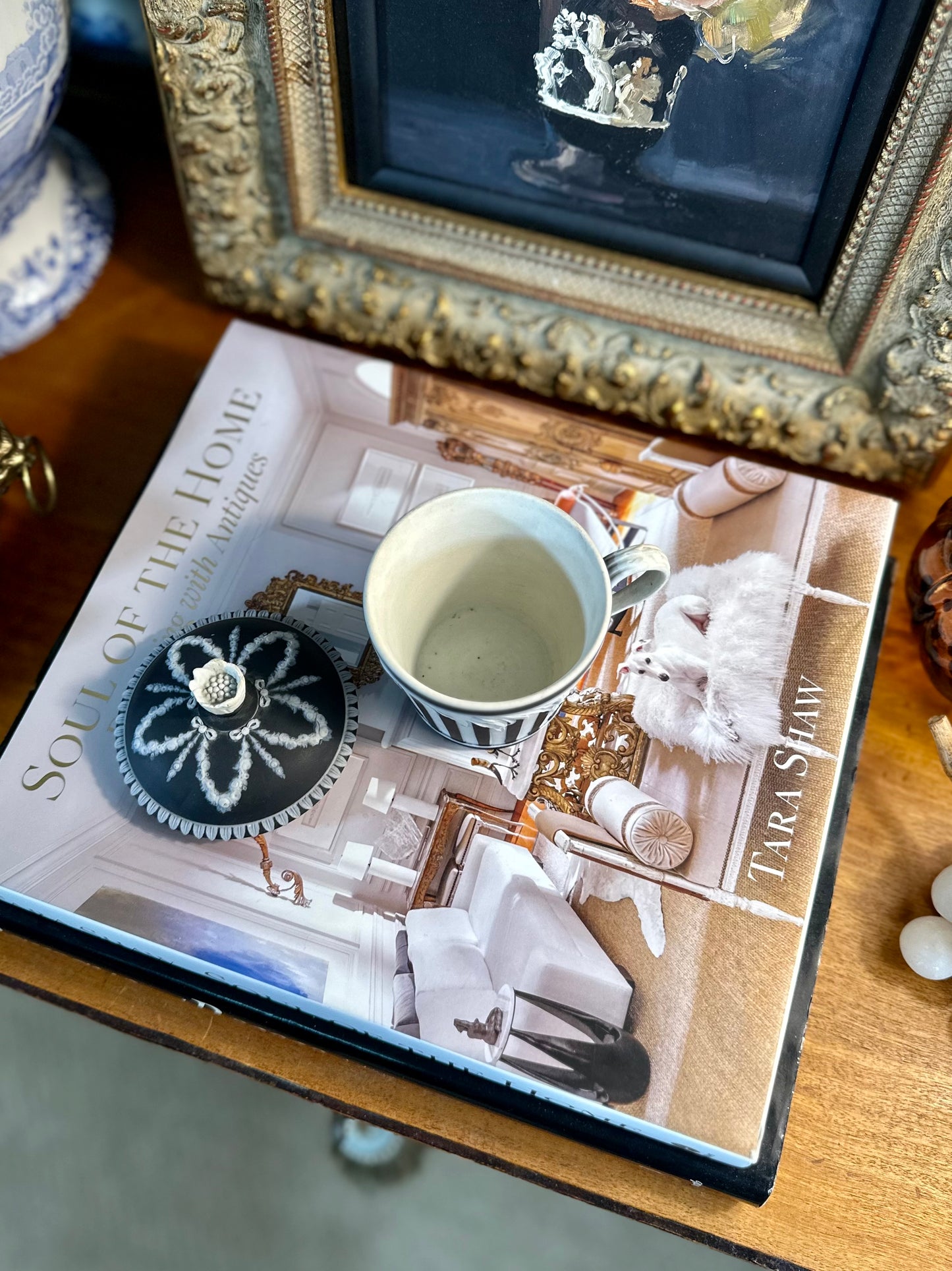 EXQUISITE RARE 18th Century Wedgwood Black Basalt Jasper Dip Trembleuse, 4"