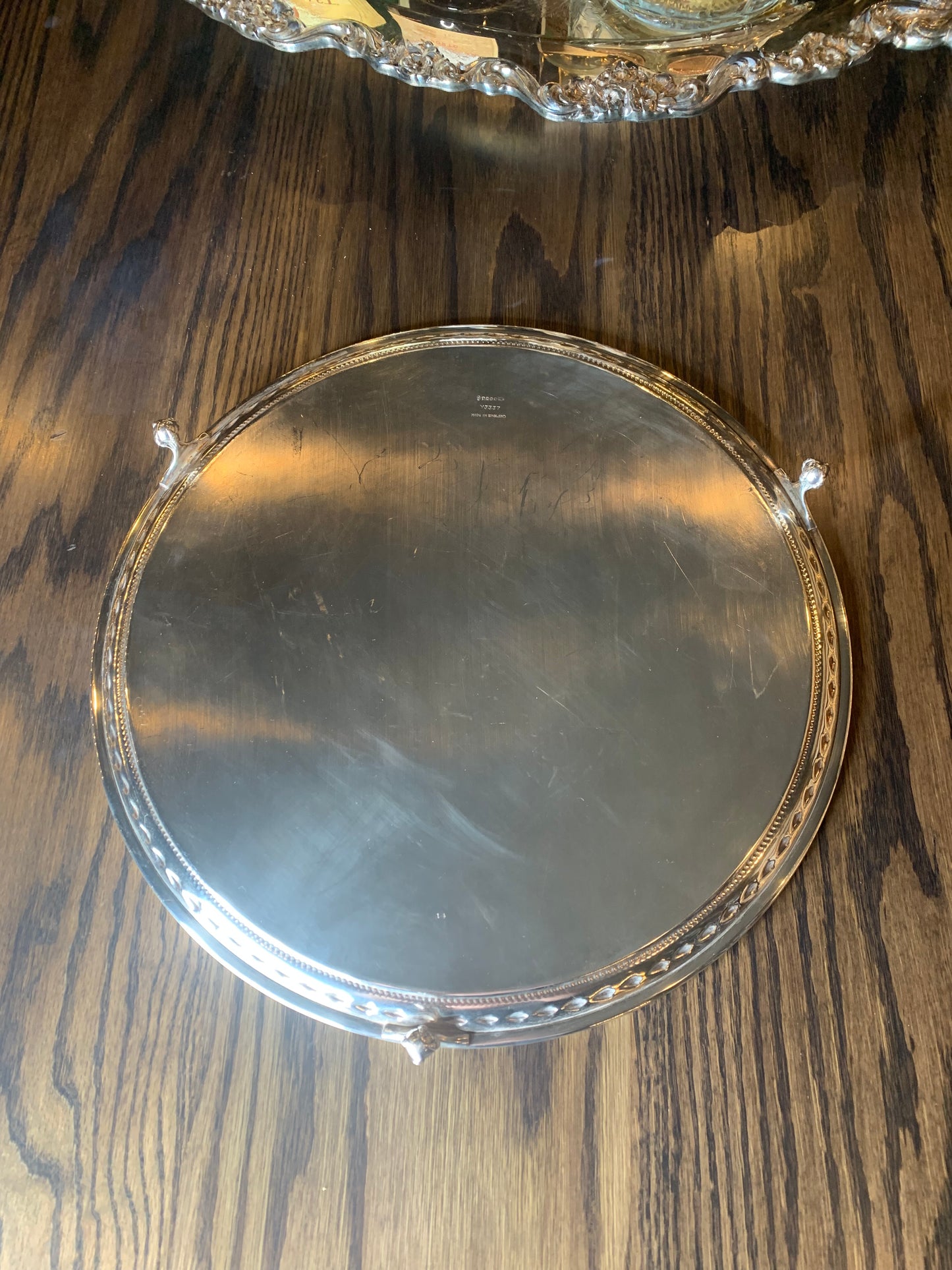 Vintage Sheffield (by James Dixon) Round Silver plated Salver Tray