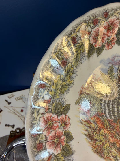 Lovely turkey transferware plate!
