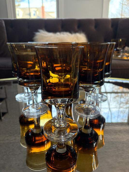 Mirage Brown by Denby Amber Juice/Wine Goblets Set of 10