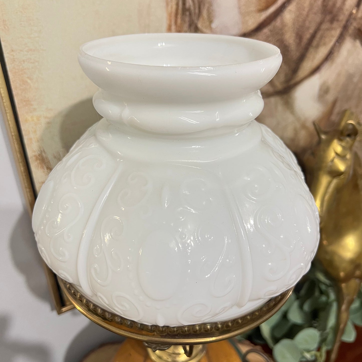 Vintage Rayo Lamp Electrified with Milk Glass Shade 17.85”H**