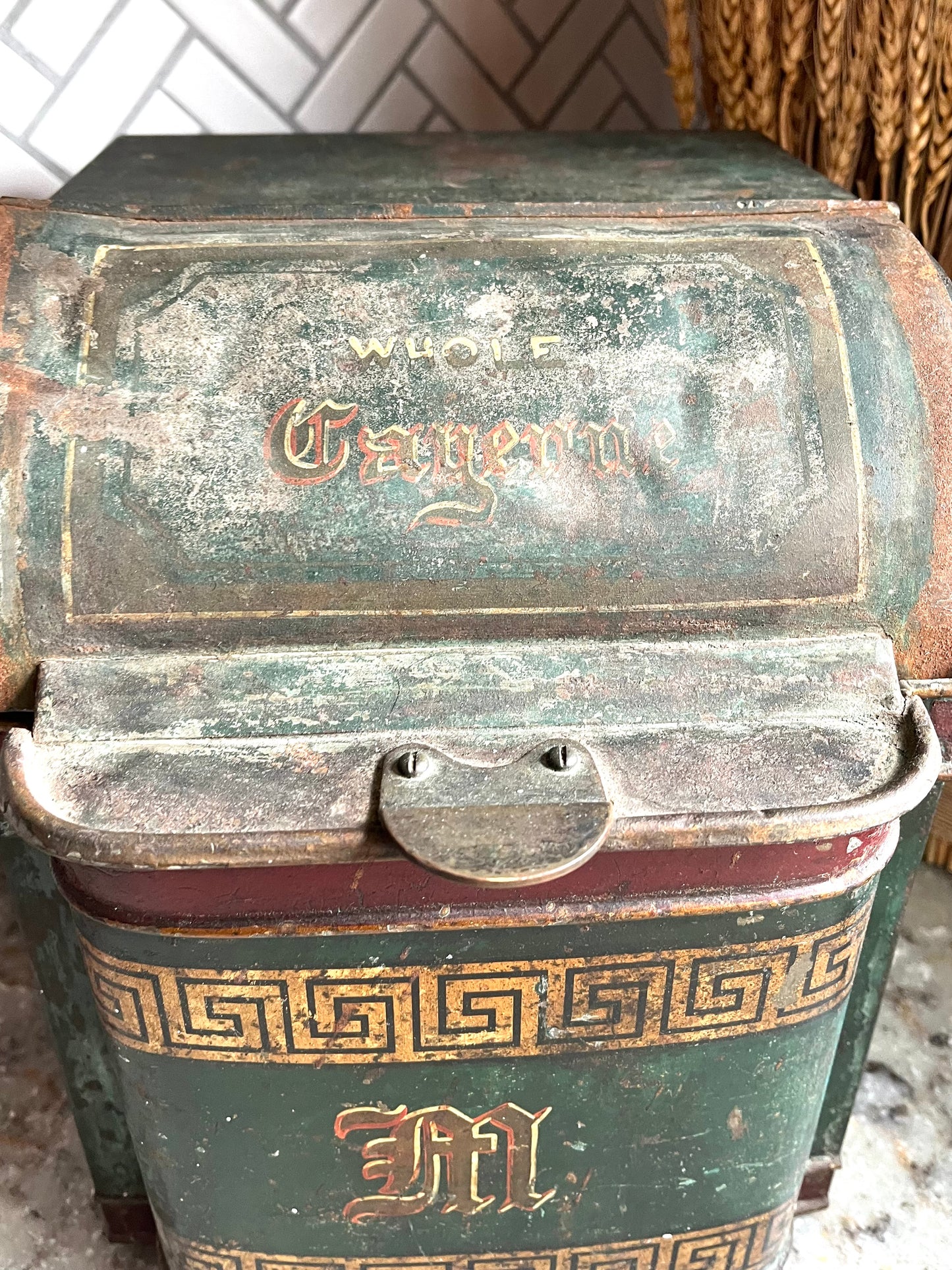 XLarge 19th Century Grocers McCormick Bulk Cayenne Spice Canister