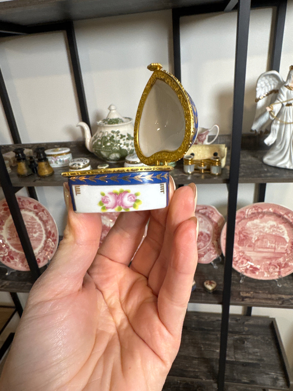 Paris Eiffel Tower Heart-Shaped Porcelain Trinket Box