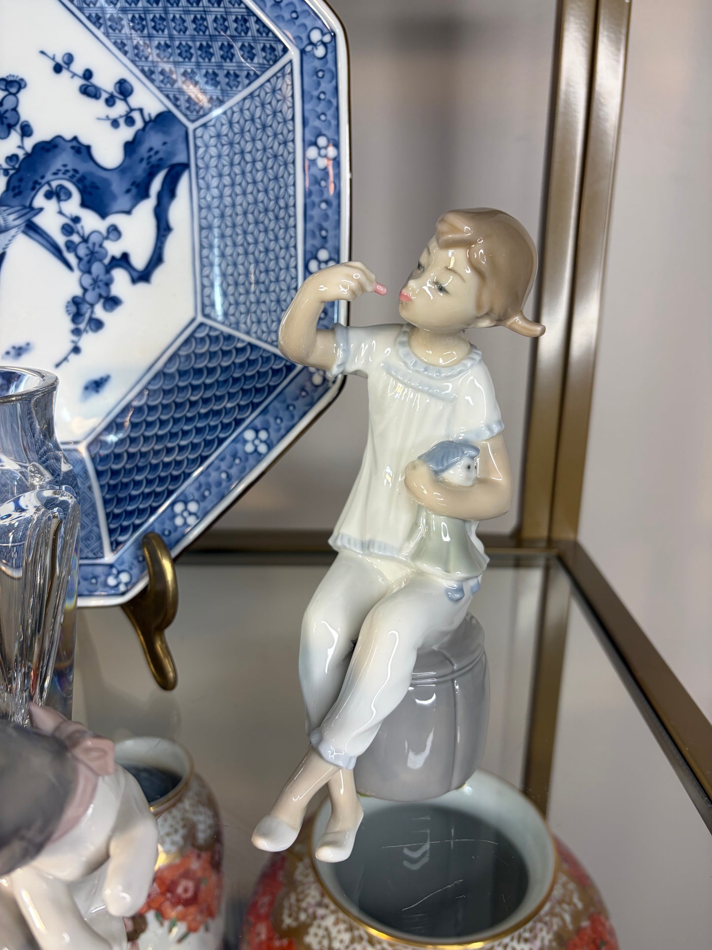 Lladro Girl with Doll figurine!
