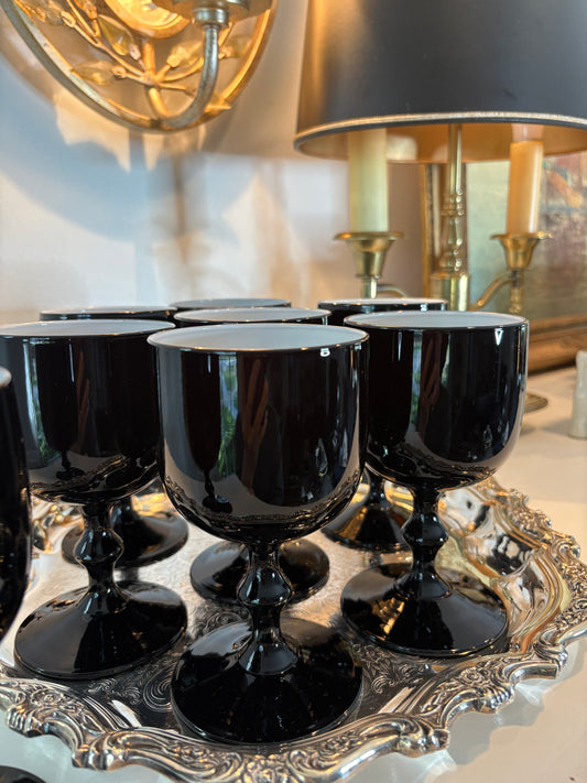 Set (8) Carlo Moretti Black Cased Goblets