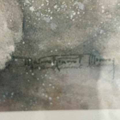 Delightful bunny rabbit signed watercolor custom framed wall art 21 x 18