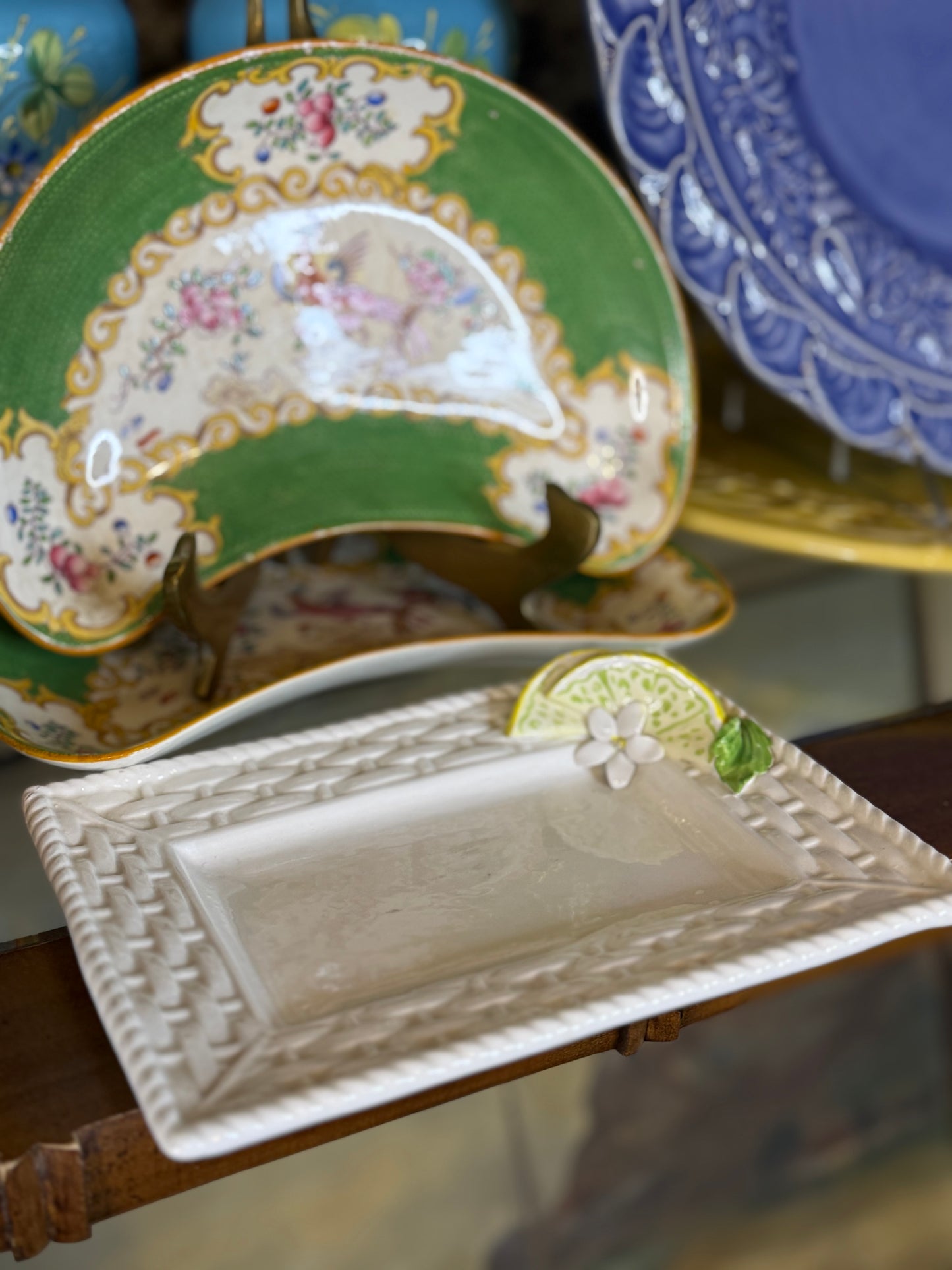 Vintage Italian Lemon Ceramic Set | Lidded Lemon Box & Matching Trinket Dish | Hand-Painted Italy
