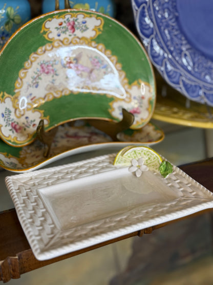 Vintage Italian Lemon Ceramic Set | Lidded Lemon Box & Matching Trinket Dish | Hand-Painted Italy