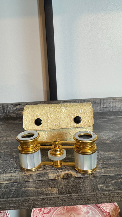 Vintage Mother-of-Pearl Opera Glasses with Fitted Case