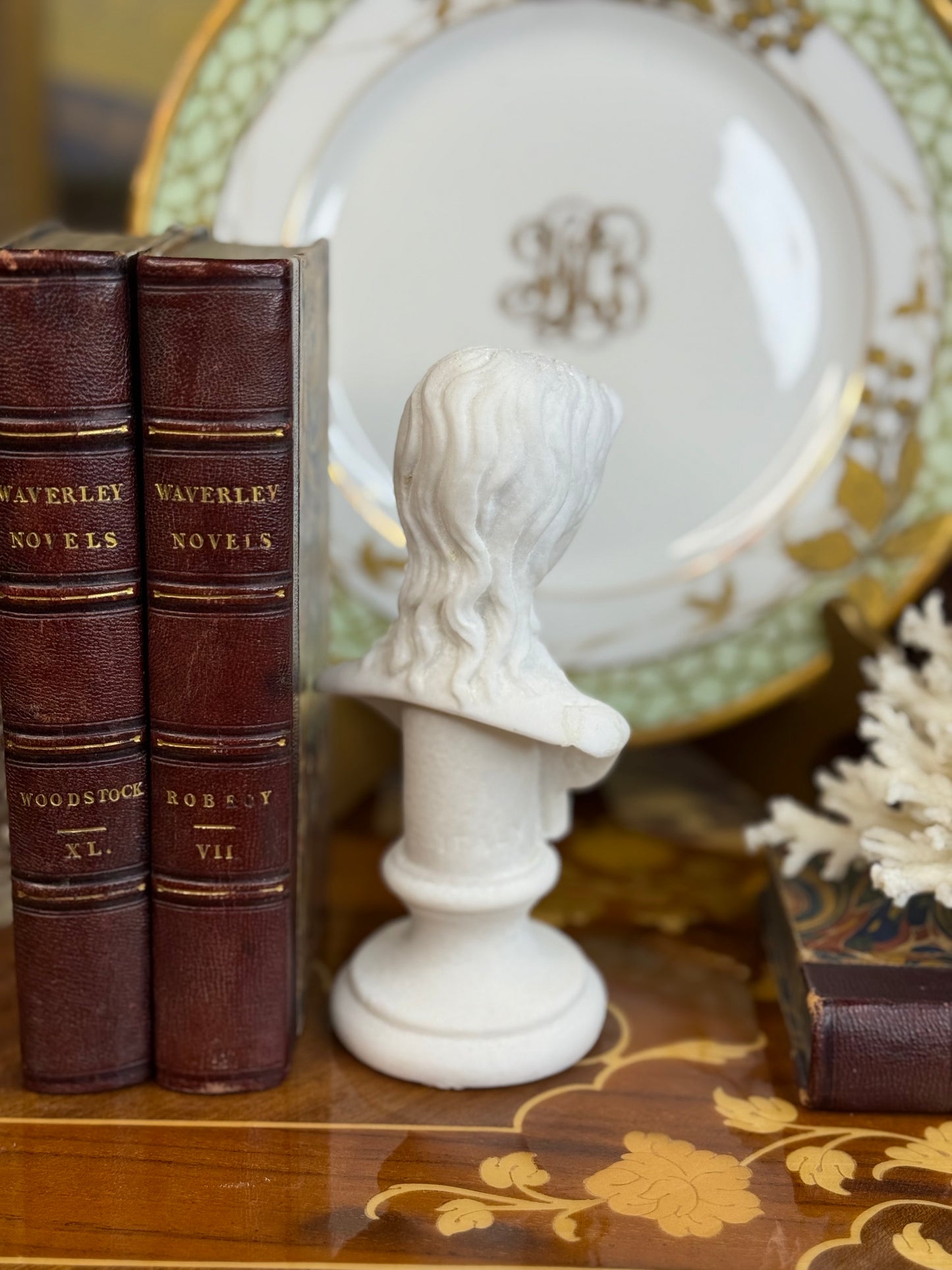 6” Italian White Marble Bust | Classical Sculpture Accent