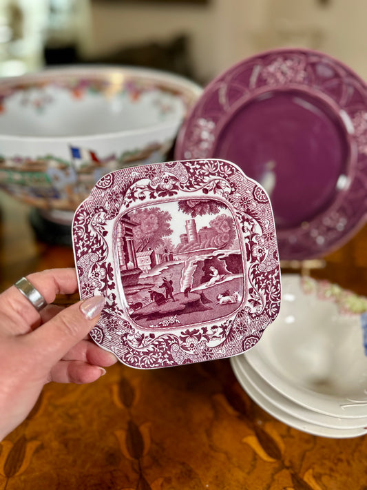 Copeland Spode’s Italian Mulberry "Purple" Transferware Dessert Tea Plate | England, 5.75”