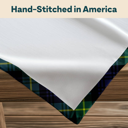 Blue and Green Tartan Plaid Polyester Tablecloth 70"x70"