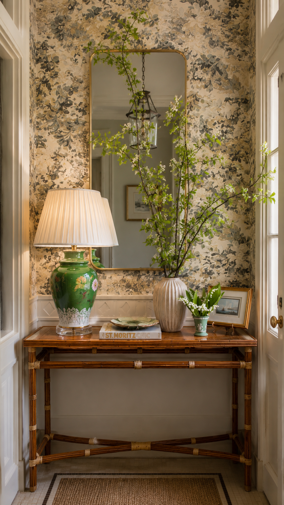 Original 1930s Vintage Custom Bok-Choy Porcelain Lamp | Imported
