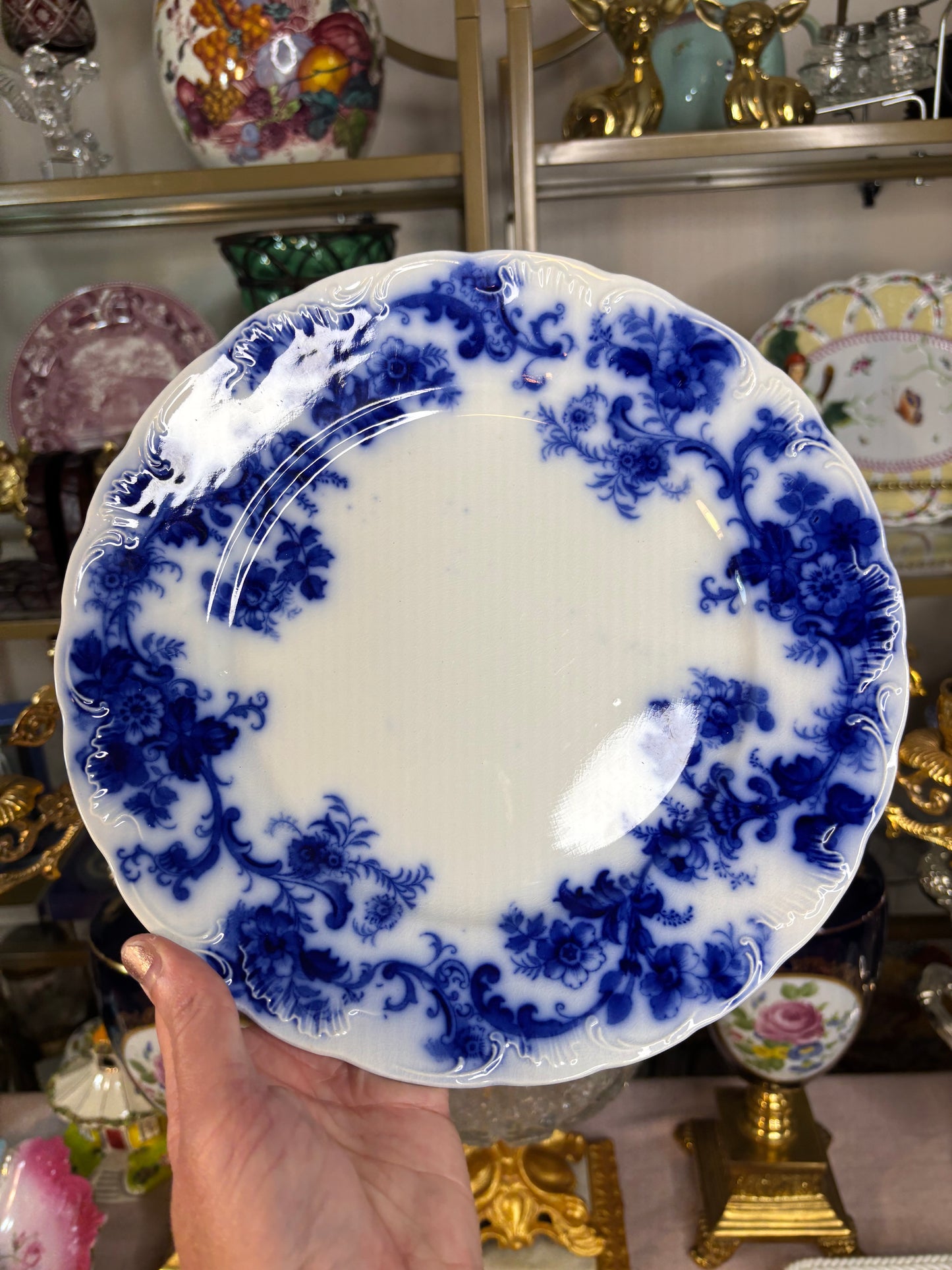 Lovely flow blue plate!