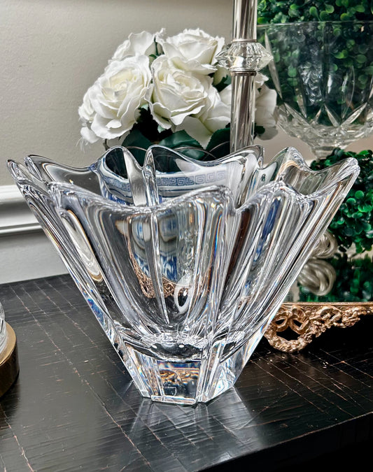 Brilliant vintage Crystal designer 10" Orrefors "Orion" Lead Crystal Bowl