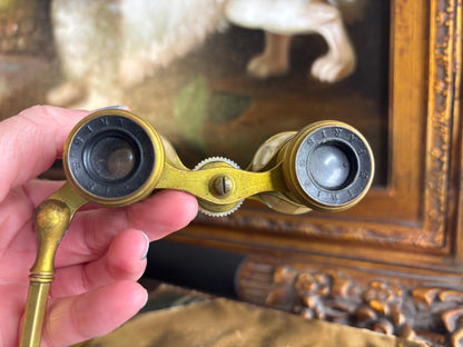 Antique French Paris Opera glasses with mother of pearl and handle! As is!