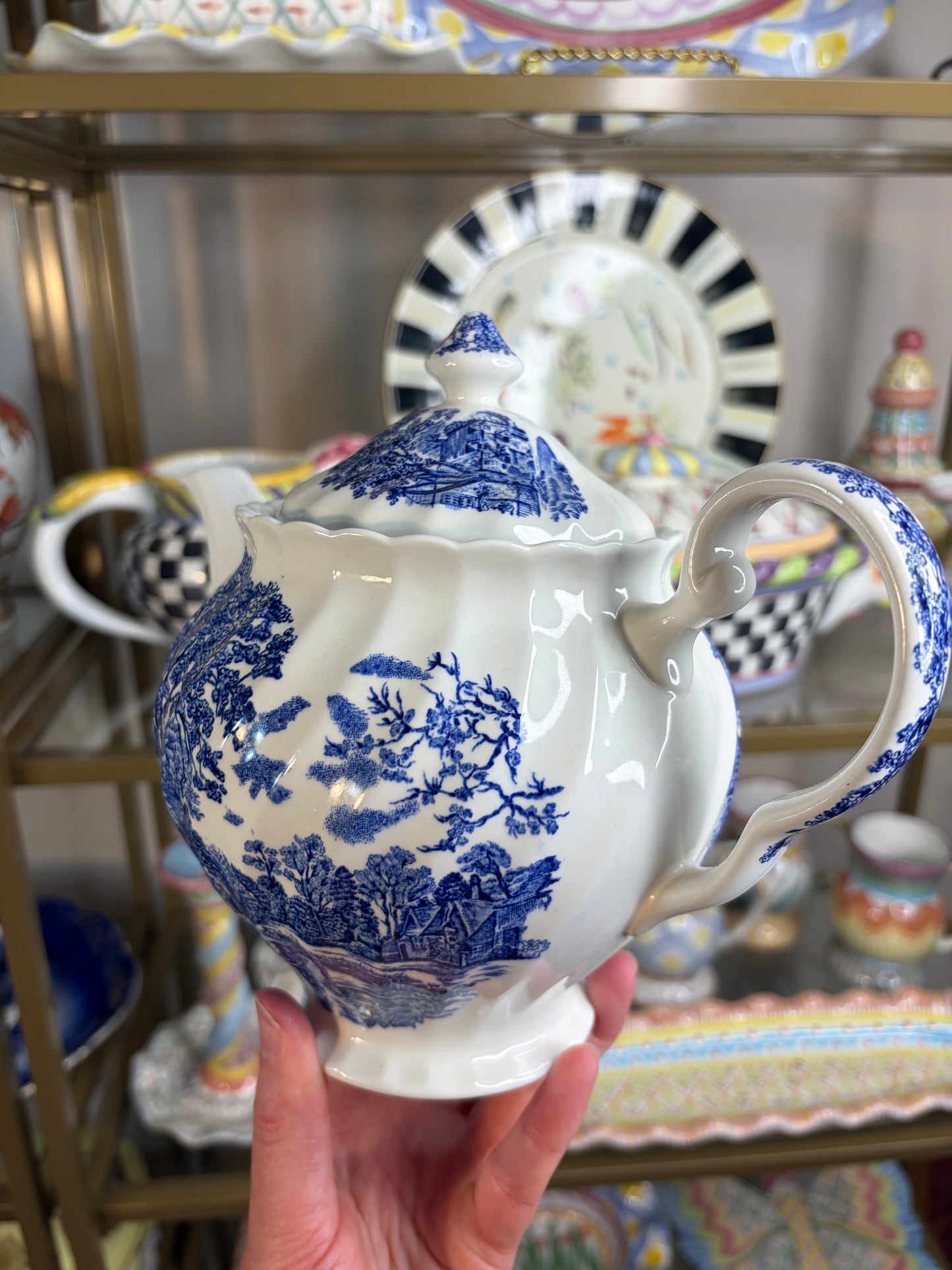 Lovely Johnson Bros. Cotswold Blue teapot!