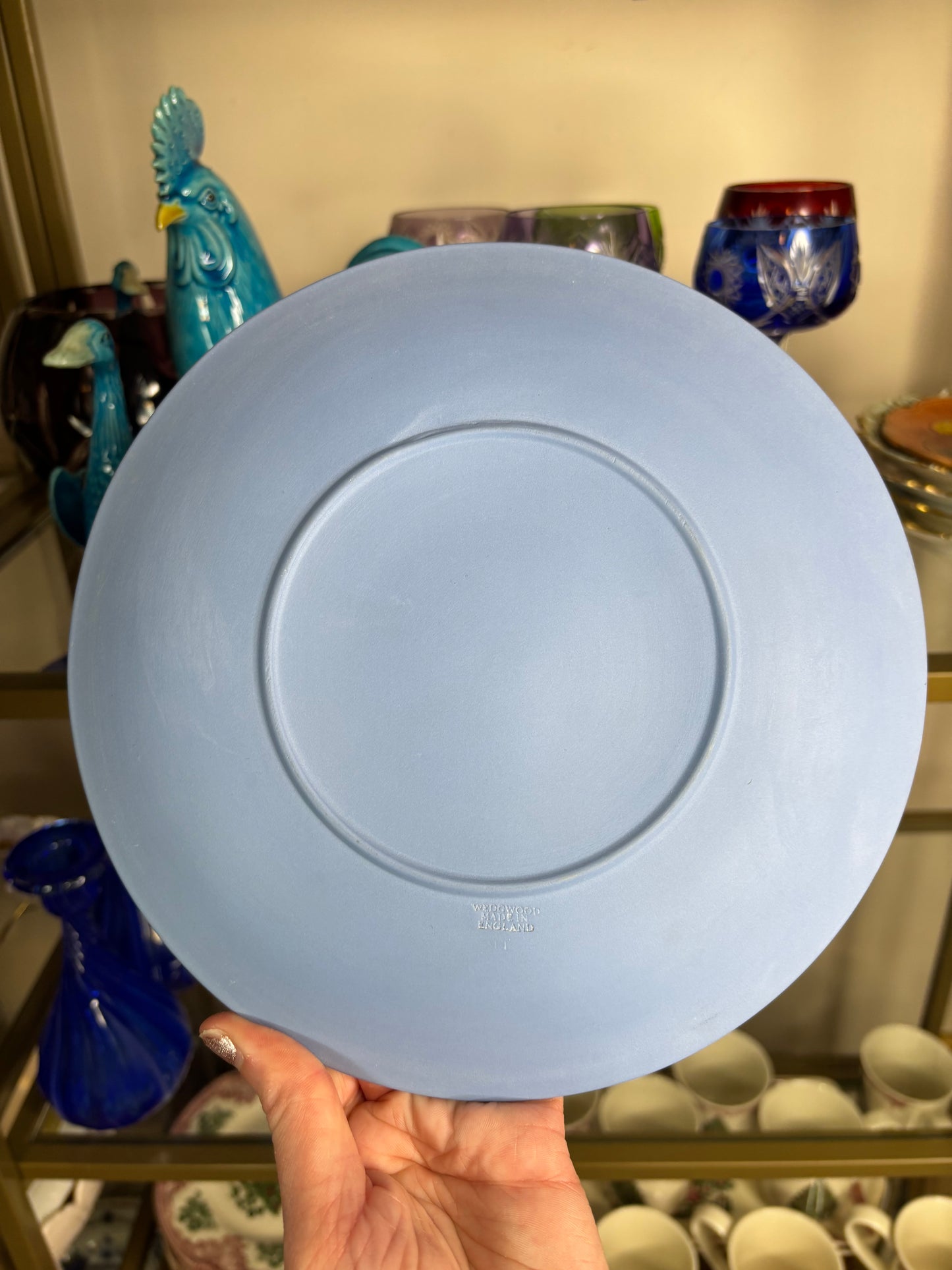 Wedgwood Jasperware Cherub decorative plate with swag designs and shells!