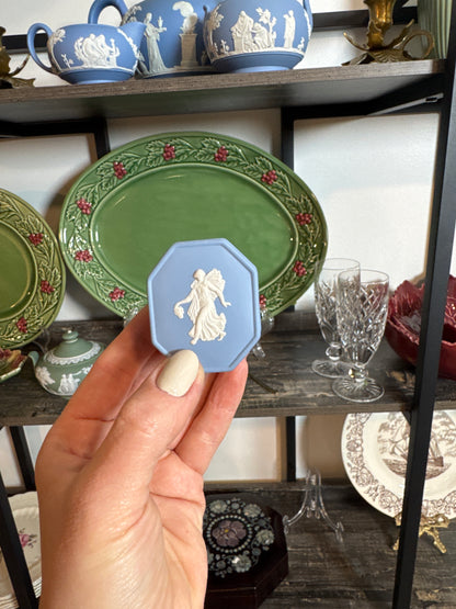 Vintage Wedgwood Blue Jasperware Dancing Hours Miniature Plaque