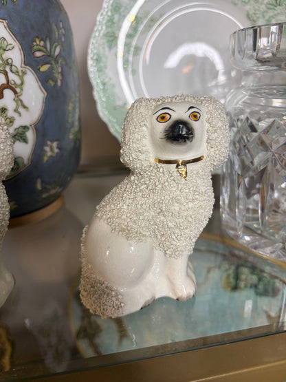 Antique Staffordshire confetti poodle!
