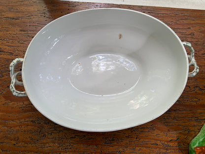 Gorgeous antique Ridgways Monterey covered dish with ribbon style handles!