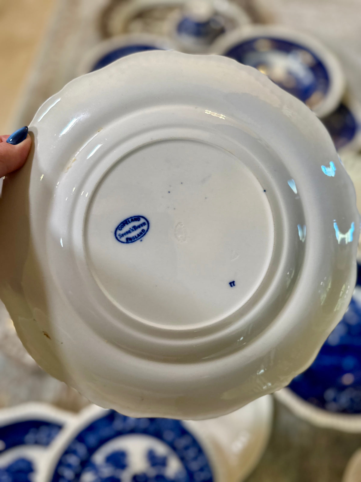Antique Copeland Spode Tower Blue 12.5” Chop Plate / Round Platter | July 1924