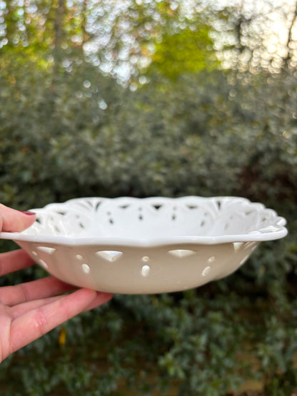 Vintage Aynsley Cottage Garden bone china pierced dish with florals and butterfly motif!