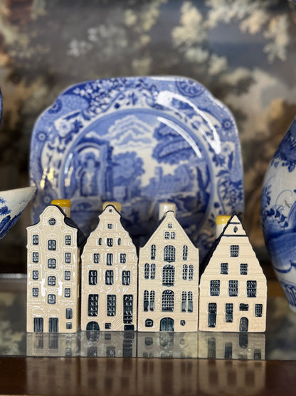 Vintage KLM Bols Delft Blue House Bottles | Set of 4 | #33, #35, #37 & #53