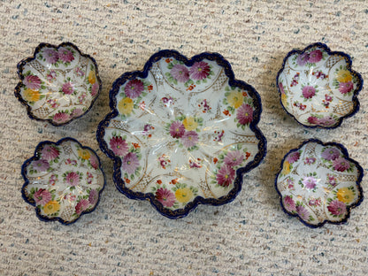 Stunning antique Nippon berry bowls set!