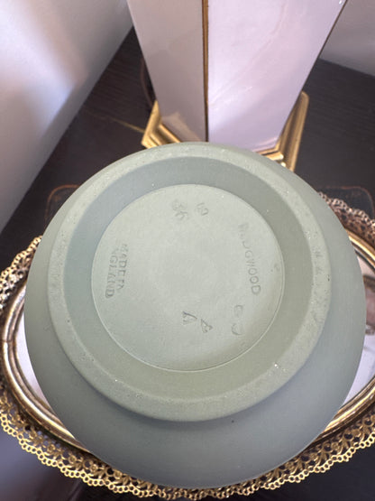 Wedgwood sage green white 5” tall