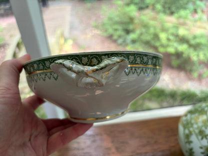 Gorgeous antique Ridgways Monterey covered dish with ribbon style handles!