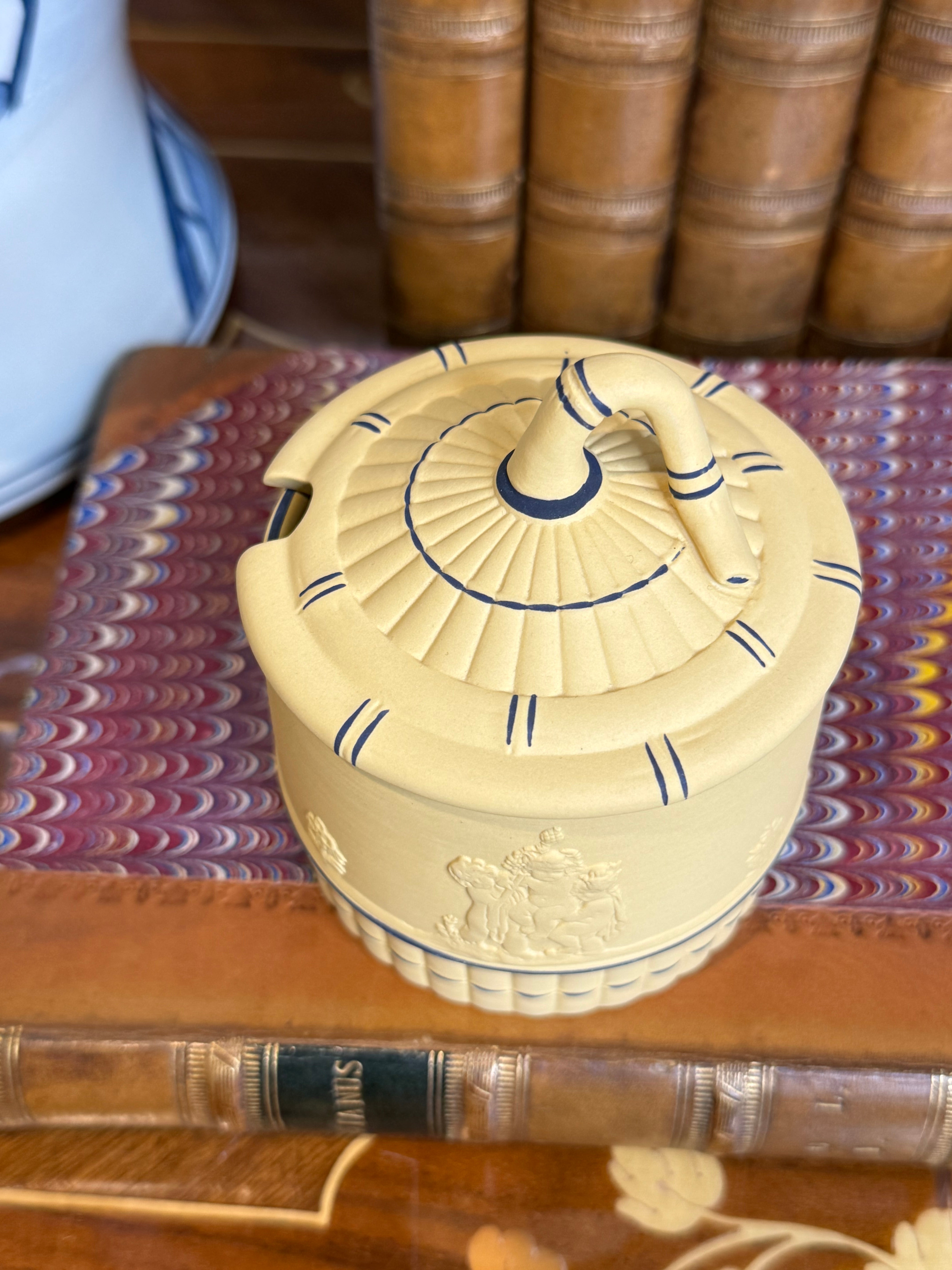 Vintage Wedgwood Black on Cane Jasperware 5-Piece Coffee Service