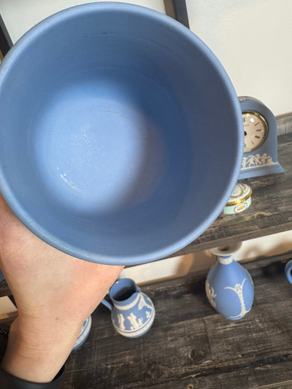 Light blue Wedgewood planter