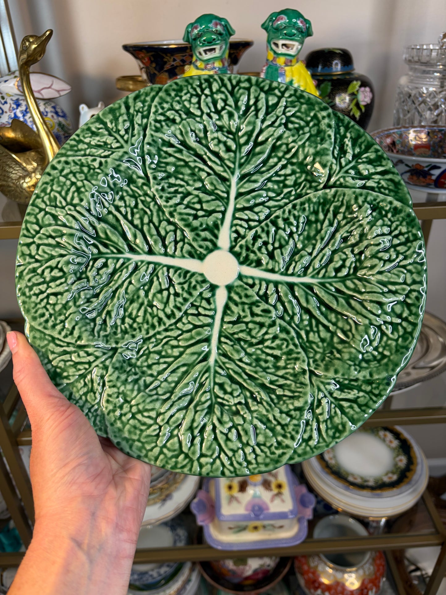 Lovely Bordallo Pinheiro dinner plates! Three available; sold separately!