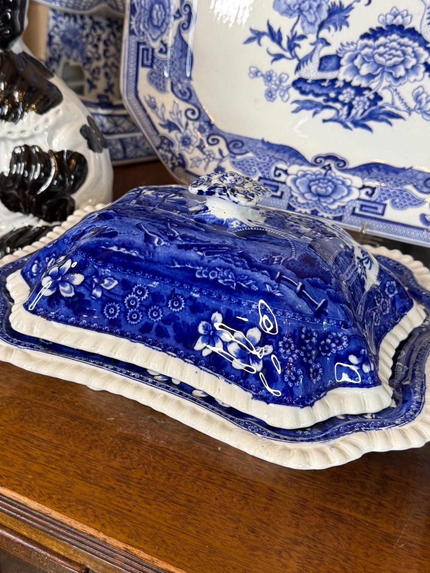 Antique Copeland Spode’s Tower Blue Transferware Covered Tureen | England c. 1895–1910 | DA4383