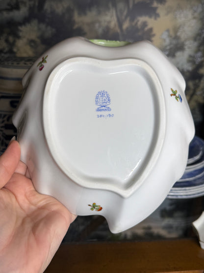 RESERVED - MINNIE - Vintage Herend Queen Victoria Leaf Dish | VBO 204 | Hand-Painted Porcelain | Hungary | 8”