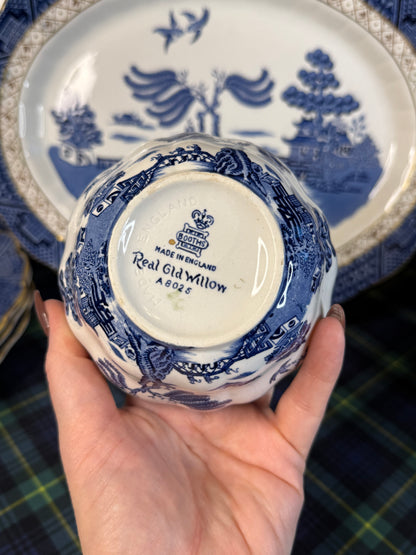 Vintage Booths Real Old Willow Open Sugar Bowl | A8025 | 4” × 2.5” | Made in England